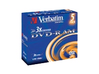 Verbatim
43493
DVD-RAM/9.4GB Type 4 Case 5pk