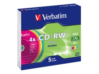 Verbatim
43133
CD-RW/4x 700MB/80Min SlimCase 5pk