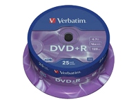 Verbatim
43500
DVD+R/4.7GB 16x AdvAZO Spdl 25pk