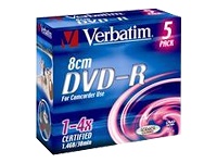 Verbatim
43510
DVD-R/1.46GB 4xspd 8cm JewelCase 5pk