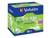 Verbatim
43148
CD-RW/700MB 80Min 12x HiSpeed JC 10pk