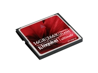 Kingston
CF/16GB-U2
CompactFlash/16GB Ultimate 266 x Speed