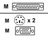 ATEN - Keyboard / video / mouse (KVM) cable - 6 pin PS/2, HD-15 (M) - DB-25 (M) - 3 m - black