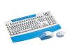 Cherry CyBo@rd Plus - Keyboard - wireless - 101 keys - mouse - PS/2 wireless receiver - white, blue - English - US - retail