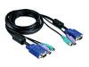 D-Link - Keyboard / video / mouse (KVM) cable - 6 pin PS/2, HD-15 (M) - 6 pin PS/2, HD-15 (M) - 3 m
