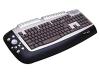 ViewSonic ViewMate Office Keyboard - Keyboard - PS/2 - 4-way scroll button - black on silver - French
