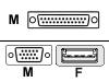 Avocent - Keyboard / video / mouse (KVM) cable - DB-25 (M) - 4 PIN USB Type A, HD-15 - 1.2 m