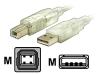 StarTech.com Transparent USB 2.0 Cable - A to B - USB cable - 4 PIN USB Type A (M) - 4 PIN USB Type B (M) - 3 m - transparent