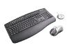 Trust 302KS Silverline Wireless Desk Set - Keyboard - wireless - RF - mouse - PS/2 wireless receiver - metallic black - UK