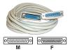 AESP - Serial / parallel extender - DB-25 (M) - DB-25 (F) - 4.5 m - molded, thumbscrews