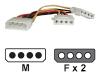 AESP - Power splitter - 4 PIN internal power (M) - 4 PIN internal power (F)