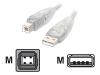 StarTech.com Transparent USB 2.0 Cable - A to B - USB cable - 4 PIN USB Type A (M) - 4 PIN USB Type B (M) - 1.8 m ( USB / Hi-Speed USB ) - molded - transparent