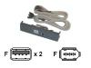 Chieftec Smart USB Interface 3.5 USB Cover - USB / IEEE 1394 panel - 4 PIN USB Type A, 6 PIN FireWire (F) - black