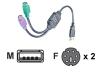 Good Way UC-451A - Keyboard / mouse adapter - 6 pin PS/2 (F) - 4 PIN USB Type A (M)
