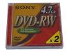 Sony - 2 x DVD-RW - 4.7 GB 1x - jewel case - storage media