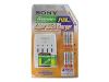 Sony BCG34HRC4 - Battery charger 4xAA/AAA - included batteries: 4 x AA type NiMH 2100 mAh