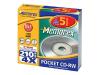Memorex Pocket - 5 x CD-RW (8cm) - 210 MB 4x - slim jewel case - storage media