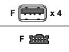 Gigabyte - USB panel - 4 PIN USB Type A (F) - 10 PIN IDC (F)