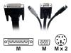 Linksys - Keyboard / video / mouse (KVM) cable - 6 pin PS/2, HD-15 (M) - DB-25 (M) - 3.05 m