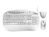 Logitech Cordless Desktop Optical - Keyboard - wireless - RF - mouse - light grey, sleek silver - French - OEM