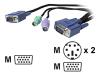 StarTech.com 3-in-1 Ultra Thin PS/2 KVM Cable - Keyboard / video / mouse (KVM) cable - HD-15 (M) - 6 pin PS/2, HD-15 (M) - 7.62 m