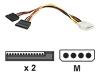 StarTech.com LP4 to 2 SATA Internal Power Splitter Cable - Power adapter - 15 pin SATA power - 4 PIN internal power (M)