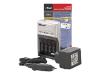 Trust 441PQ Portable Quick Battery Charger - Battery charger - AC / car 4xAA/AAA - included batteries: 4 x AA type NiMH 2100 mAh