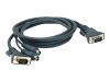 EMINE K15C9P - Keyboard / video / mouse (KVM) cable - 6 pin PS/2, HD-15 (M) - HD-15 (M) - 3 m