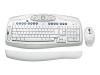 Logitech Cordless Desktop LX 501 - Keyboard - wireless - RF - mouse - USB / PS/2 wireless receiver - crisp white - UK