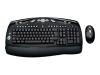 Logitech Cordless Desktop LX 300 - Keyboard - wireless - RF - mouse - USB / PS/2 wireless receiver - black - English