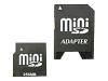 Transcend - Flash memory card ( SD adapter included ) - 256 MB - 45x - miniSD