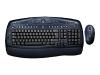 Logitech Cordless Desktop LX 500 - Keyboard - wireless - RF - mouse - USB / PS/2 wireless receiver - stunning black - Belgium