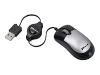 Targus Mini Optical Retractable Mouse - Mouse - optical - wired - USB - black, silver