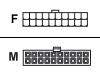 Supermicro - Power extender - 20 pin ATX (F) - 20 pin ATX (M)