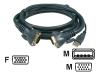 EMINE KHM6u - Video / USB cable - HD-15 (M) - 4 PIN USB Type A, HD-15 (M) - 1.8 m