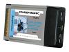 Conceptronic SnapPort CSP480C3 - USB adapter - CardBus - Hi-Speed USB - 3 ports