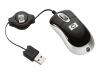 HP Ultra Mini Optical Mouse with Retractable Cord - Mouse - optical - wired - USB