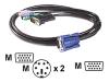 APC - Keyboard / video / mouse (KVM) cable - 6 pin PS/2, HD-15 (M) - HD-15 (M) - 91 cm
