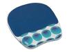 Fellowes Geometrix Gel Mousepad/Wrist Rest - Blue Circles - Mouse pad with wrist pillow - blue circles