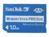 SanDisk - Flash memory card ( Memory Stick DUO adapter included ) - 1 GB - MS PRO DUO
