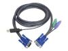 ATEN Intelligent KVM Cable 2L5503UP - Keyboard / video / mouse (KVM) cable - 4 PIN USB Type A, HD-15 (M) - 6 pin PS/2, HD-15 - 3 m