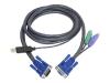 ATEN Intelligent KVM Cable 2L5502UP - Keyboard / video / mouse (KVM) cable - 4 PIN USB Type A, HD-15 (M) - 6 pin PS/2, HD-15 - 1.8 m