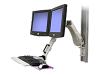 Ergotron HD Combo Dual-Monitor Arm - Mounting component ( articulating arm ) for dual flat panel / keyboard - grey - screen size: up to 22.9