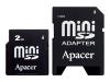 Apacer - Flash memory card ( SD adapter included ) - 2 GB - miniSD