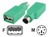 Deltaco - Keyboard / mouse adapter - 4 PIN USB Type A (F) - 6 pin PS/2 (M)