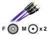 Monster Cable Monster Standard Interlink Junior ILJRY C-1 F - Audio splitter - RCA (F) - RCA (M) - 15 cm - shielded