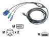 Avocent - Keyboard / video / mouse (KVM) cable - 6 pin PS/2, HD-15 (M) - RJ-45 (M) - 2.1 m ( CAT 5 )