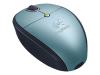 Logitech Cordless Mini Optical Mouse - Mouse - optical - 3 button(s) - wireless - RF - USB wireless receiver - blue