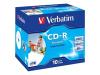Verbatim - 10 x CD-R - 700 MB ( 80min ) 52x - ink jet printable surface, wide printable surface - jewel case - storage media