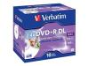 Verbatim - 10 x DVD+R DL - 8.5 GB 2.4x - white - ink jet printable surface - jewel case - storage media